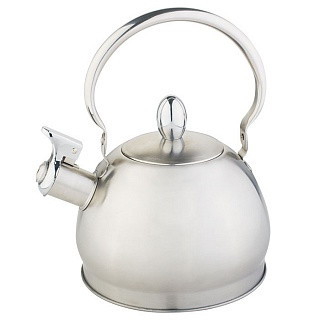 Чайник со свистком WEBBER ВЕ-0560 Чайник нерж со свистком 2,0 л, индукц, складная ручка