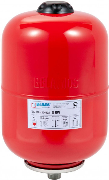 Гидроаккумулятор BELAMOS Расширительный бак (гидроаккумулятор) 8RW красный, подвесной BELAMOS Расширительный бак (гидроаккумулятор) 8RW красный, подвесной