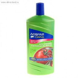 Удобрение ДОБРАЯ СИЛА жидкое комплексное удобрение Овощное №2 Для томатов, баклажанов, перцев 1л