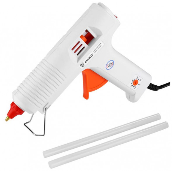 Термопистолет клеевой DEKO DKGG110 110Вт SET 1 с функцией THERMAL CONTROL + набор клеевых стержней (2 шт, 11мм) 063-4972