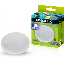 Лампа ERGOLUX (14238) LED-GX53-12W-GX53-6K (Эл.лампа светодиодная 12Вт GX53 6500К 180-280В)