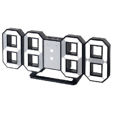 Часы будильник PERFEO (PF-5196) LUMINOUS PF-663, черный/белый