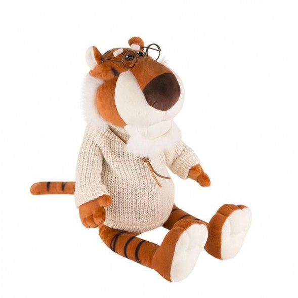 Символ года LUAZON HOME (7406022) Тигр Степаныч в вязаном свитере и очках?, 23 см