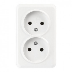 Розетка SMARTBUY (SBE-03w-10-S2-N-c) Юпитер, 2-местная, белый