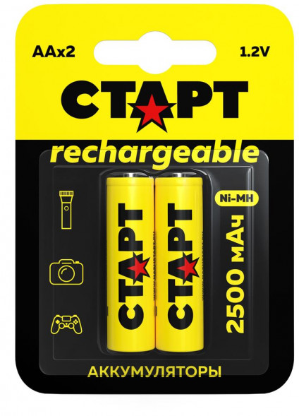 Аккумулятор СТАРТ (19341) HR6 AA 2500mAh Ni-MH BL2