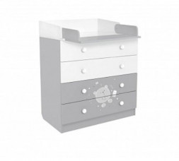 Комод POLINI Комод Polini kids French 1580, Teddy, белый-серый (2 кор.)