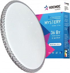 Светодиодный настенно-потолочный светильник КОСМОС KCMist36W_4000 Classic MYSTERY 36Вт/230В/4000К/2340Лм 320*71 мм серебро