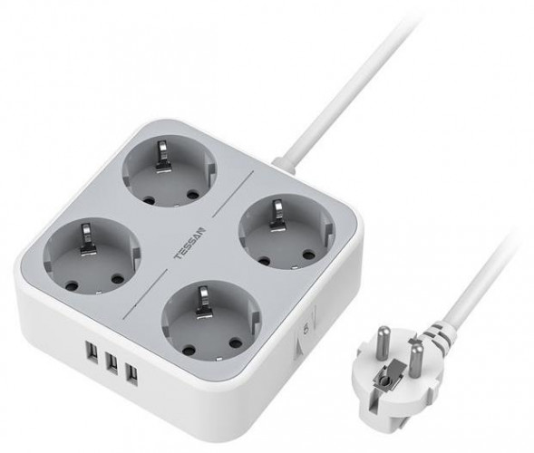 Сетевой фильтр TESSAN TS-302 серый