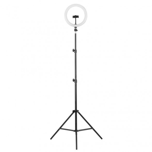 Кольцевая лампа CAMELION (13010) KD-810F C02 (LED свет-к кольцев. 10 Вт, подставка для смартфона, напольн.на штативе)