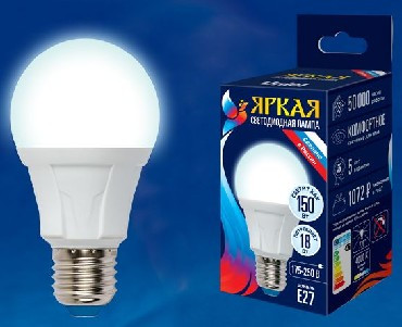 Лампа светодиодная UNIEL (UL-00005037) LED-A60 18W/4000K/E27/FR PLP01WH